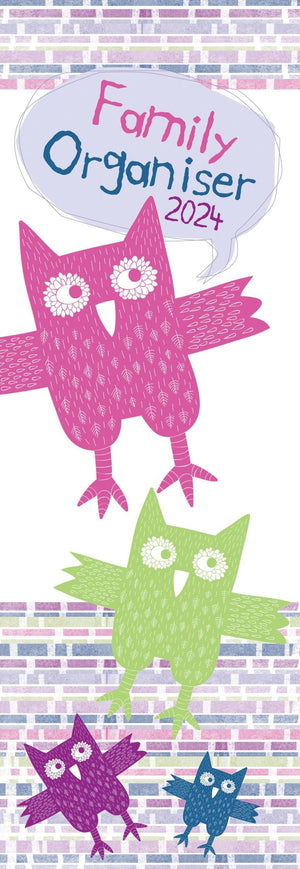Darrahopens Home & Garden > Home Office Accessories Owls - 2024 Slimline Slim Wall Calendar Hanging Planner New Year Gift
