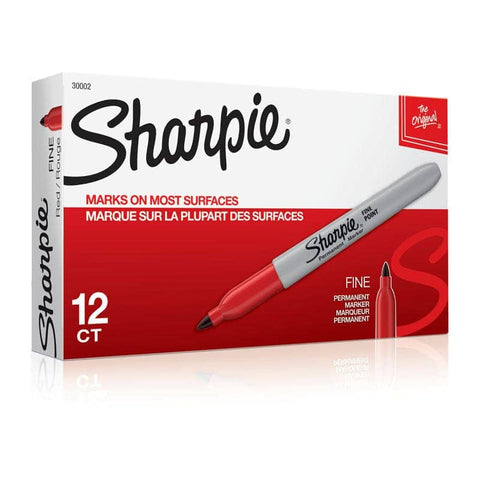 darrahopens Home & Garden > Home Office Accessories SHARPIE Fine Point Permanent Marker Red Box of 12