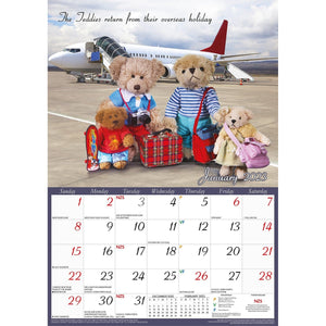 Darrahopens Home & Garden > Home Office Accessories The Return Of Teddy 2023 Rectangle Wall Calendar 16 Months Planner New Year Gift