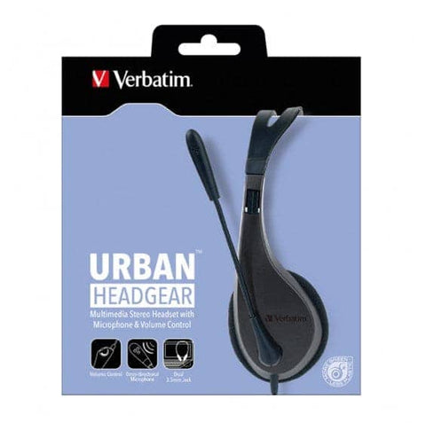 darrahopens Home & Garden > Home Office Accessories Verbatim Multimedia Headset with Microphone - Wide Frequency Stereo, 40mm Drivers, Comfortable Ergonomic Fit, Adjustable, Built-in, omni-directional