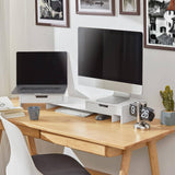 Darrahopens Home & Garden > Home Office Accessories White Monitor Stand with Drawers