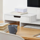 Darrahopens Home & Garden > Home Office Accessories White Monitor Stand with Drawers