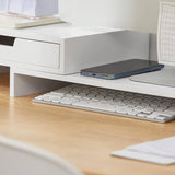 Darrahopens Home & Garden > Home Office Accessories White Monitor Stand with Drawers