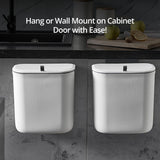 Darrahopens Home & Garden > Kitchen Bins Gominimo Space Saving Easy Assemble 9l Hanging Trash Can With Lid For Kitchen Cabinet Door (White)