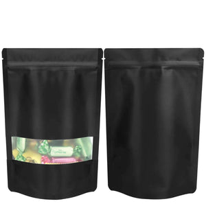 Darrahopens Home & Garden > Kitchenware 100 Resealable Mylar Stand Up Bags 36x25cm - Black Food Packaging Zip Pouch