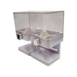 Darrahopens Home & Garden > Kitchenware 2 x 3.7L Double Cereal Dispenser White - Square Rice Grains Countertop Storage