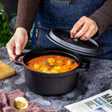 Darrahopens Home & Garden > Kitchenware 24cm Pre-seasoned NonStick Cast Iron Dutch Oven Handles Lid Skillet Cookware Braising Pot Pan Casserole