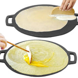 Darrahopens Home & Garden > Kitchenware 28cm Seasoned Cast Iron Induction Crepes Pan Baking Pancake Tool Pizza Bakeware