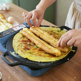 Darrahopens Home & Garden > Kitchenware 28cm Seasoned Cast Iron Induction Crepes Pan Baking Pancake Tool Pizza Bakeware