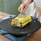 Darrahopens Home & Garden > Kitchenware 28cm Seasoned Cast Iron Induction Crepes Pan Baking Pancake Tool Pizza Bakeware