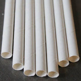 Darrahopens Home & Garden > Kitchenware 50 Pack White Drinking Straws Biodegradable Eco Paper Birthday Party Event Bistro Bar Cafe Take Away