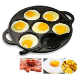 Darrahopens Home & Garden > Kitchenware 7 Cup Cast Iron Egg Frying Pan Divided Egg Skillet Pan Fried Egg Pan Cooker Pancake Egg Fryer