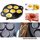 Darrahopens Home & Garden > Kitchenware 7 Cup Cast Iron Egg Frying Pan Divided Egg Skillet Pan Fried Egg Pan Cooker Pancake Egg Fryer