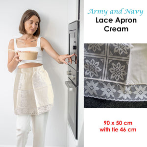 Darrahopens Home & Garden > Kitchenware Army and Navy Lace Apron Cream