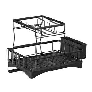 Darrahopens Home & Garden > Kitchenware Cefito Dish Rack Expandable Drying Drainer Cutlery Holder Tray Kitchen 2 Tiers