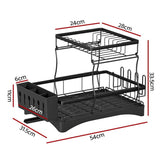 Darrahopens Home & Garden > Kitchenware Cefito Dish Rack Expandable Drying Drainer Cutlery Holder Tray Kitchen 2 Tiers