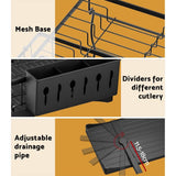 Darrahopens Home & Garden > Kitchenware Cefito Dish Rack Expandable Drying Drainer Cutlery Holder Tray Kitchen 2 Tiers