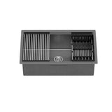 Darrahopens Home & Garden > Kitchenware Cefito Kitchen Sink Stainless Steel 70X45CM Single Bowel with Drying Rack Black