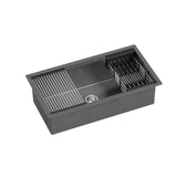 Darrahopens Home & Garden > Kitchenware Cefito Kitchen Sink Stainless Steel 81X45CM Single Bowel with Drying Rack Black