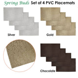 Darrahopens Home & Garden > Kitchenware Choice Set of 4 PVC Table Placemats Spring Buds Chocolate