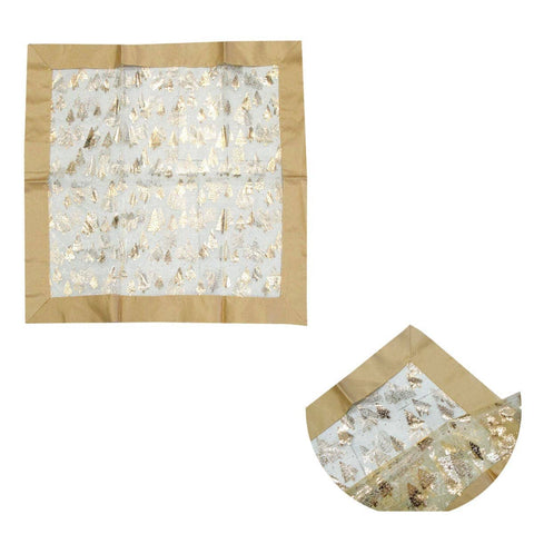 Darrahopens Home & Garden > Kitchenware Christmas Gold Trees Sheer Organza Glitter Table Cloth Topper 90 x 90 cm