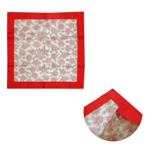 Darrahopens Home & Garden > Kitchenware Christmas Red Joyful Floral Sheer Organza Glitter Table Cloth Topper 90 x 90 cm