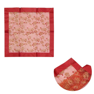 Darrahopens Home & Garden > Kitchenware Christmas Red Rosie Sheer Organza Glitter Table Cloth Topper 90 x 90 cm