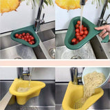 Darrahopens Home & Garden > Kitchenware cookingstuff Triangle Sink Kitchen Storage Drain Basket Rack Shelf Strainer Organizer