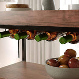 Darrahopens Home & Garden > Kitchenware EKKIO 3 Tiers Kitchen Serving Wine Cart Trolley with Wine Rack (Walnut)