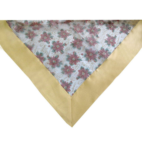 Darrahopens Home & Garden > Kitchenware Gold Poinsettia Sheer Organza Glitter Table Cloth 150 x 260 cm