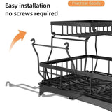 Darrahopens Home & Garden > Kitchenware Gominimo 2 Tier Dish Drying Rack with Drain Board and Drip Tray Kitchen Counter