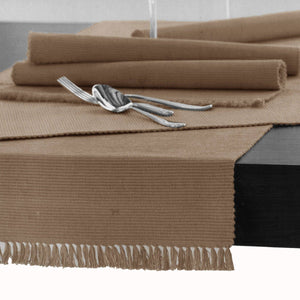 Darrahopens Home & Garden > Kitchenware Hoydu Cotton Ribbed Table Runner 45cm x 150cm - SAND