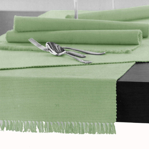 Darrahopens Home & Garden > Kitchenware Hoydu Cotton Ribbed Table Runner 45cm x 200cm - REED GREEN