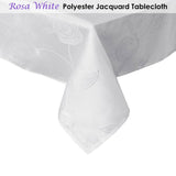 Darrahopens Home & Garden > Kitchenware Jacquard Tablecloth Rosa White 135 x 180 cm