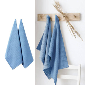 Darrahopens Home & Garden > Kitchenware Ladelle Eco Recycled Cotton Set of 2 Cotton Kitchen Towels Blue 50 x 70 cm