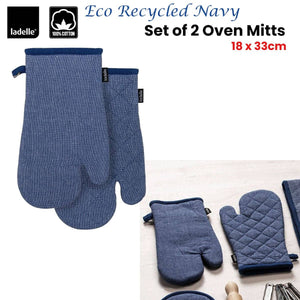 Darrahopens Home & Garden > Kitchenware Ladelle Eco Recycled Navy Set of 2 Oven Mitts 18 x 33 cm