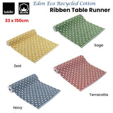 Darrahopens Home & Garden > Kitchenware Ladelle Eden Ribbed Eco Recycled Cotton Table Runner 33 x 150 cm Navy