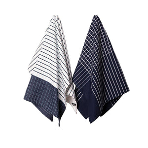 Darrahopens Home & Garden > Kitchenware Ladelle Kyrie Cotton Set of 2 Jumbo Kitchen Towels 60 x 80 cm Navy