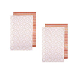 Darrahopens Home & Garden > Kitchenware Ladelle Sanctuary Geo Terracotta Set of 4 Cotton Kitchen Towels 45 x 70 cm