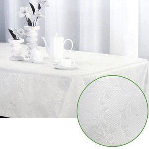 Darrahopens Home & Garden > Kitchenware Leaves Off White Luxury Jacquard Tablecloth 145 x 225 cm