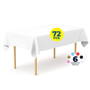 Darrahopens Home & Garden > Kitchenware Party Central 72PCE Table Cloth PVC Coloured Waterproof Reusable 137 x 183cm