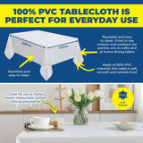 Darrahopens Home & Garden > Kitchenware Party Central 72PCE Table Cloth PVC White Waterproof Reusable 137 x 183cm