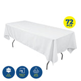 Darrahopens Home & Garden > Kitchenware Party Central 72PCE Table Cloth PVC White Waterproof Reusable 137 x 183cm