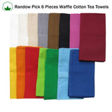 Darrahopens Home & Garden > Kitchenware Random Pick Set of 6 100% Cotton Waffle Tea Towels - 50 x 70 cm