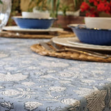 Darrahopens Home & Garden > Kitchenware Rectangle Tablecloth Table Cover Flower Pattern Dining Table Cloth - Hamptons Blue