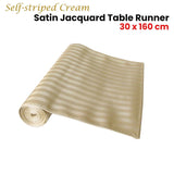 Darrahopens Home & Garden > Kitchenware Self-striped Cream Satin Jacquard Table Runner 30 x 160cm