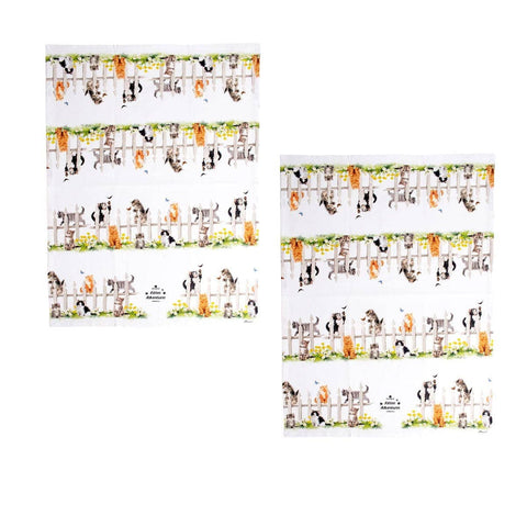 Darrahopens Home & Garden > Kitchenware Set of 2 Kitten Adventures Cotton Kitchen Tea Towels 50 x 70 cm Garden