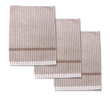 Darrahopens Home & Garden > Kitchenware Set of 3 Jumbo Cotton Checkered Tea Towels 60 x 90 cm Brown