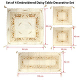 Darrahopens Home & Garden > Kitchenware Set of 4 Embroidered Daisy Table Decorative Set