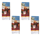 Darrahopens Home & Garden > Kitchenware Set of 4 Microfibre Printed Tea Towels Coffee at Home